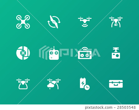 Quadcopter with camera on map  icons on gree 28503548