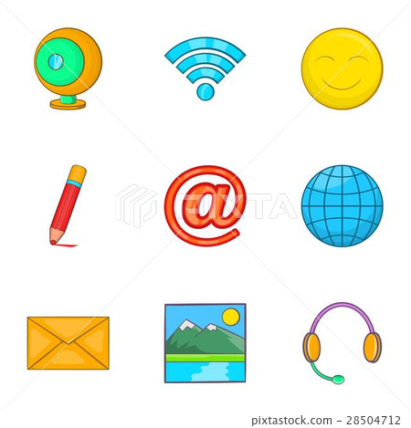 Internet icons set, cartoon style - Stock Illustration [28504712] - PIXTA