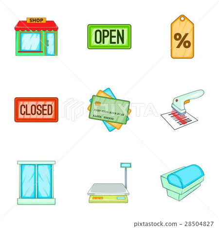 Store icons set, cartoon style - Stock Illustration [28504827] - PIXTA