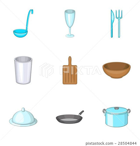Dishes icons set, cartoon style - Stock Illustration [28504844] - PIXTA