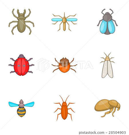 Order of insects icons set, cartoon style Order of insects icons set, cartoon style 28504903