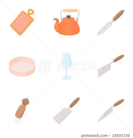 Food dishes icons set, cartoon style 28505150