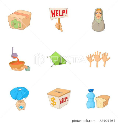 People fugitives icons set, cartoon style 28505161