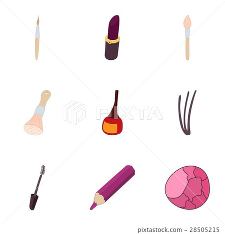 Women cosmetics icons set, cartoon style 28505215