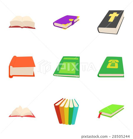 Education book icons set, cartoon style 28505244