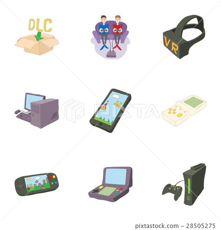 Game icons set, cartoon style 28505275