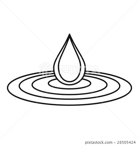 Water drop and spill icon, outline style Water drop and spill icon, outline style 28505424