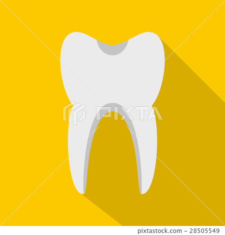 Tooth icon, flat style - Stock Illustration [28505549] - PIXTA