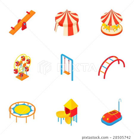 Kids games icons set, cartoon style Kids games icons set, cartoon style 28505742