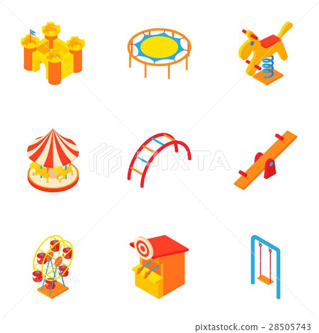Baby swing icons set, cartoon style Baby swing icons set, cartoon style 28505743