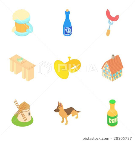Country Germany icons set, cartoon style Country Germany icons set, cartoon style 28505757