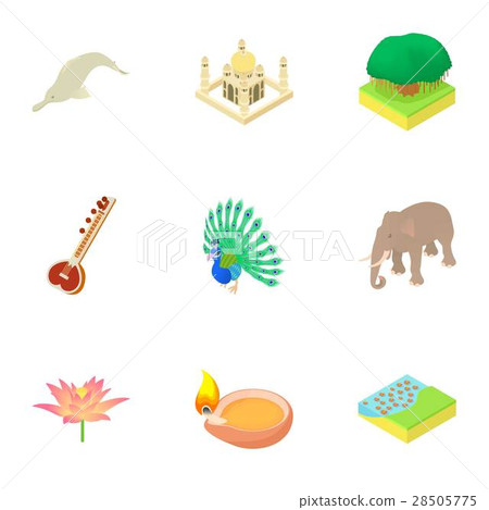 Attractions of India icons set, cartoon style-插圖素材 [28505775] - PIXTA圖庫