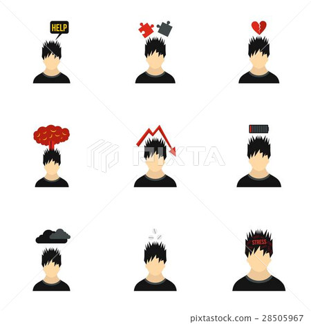 Emotions icons set, flat style Emotions icons set, flat style 28505967