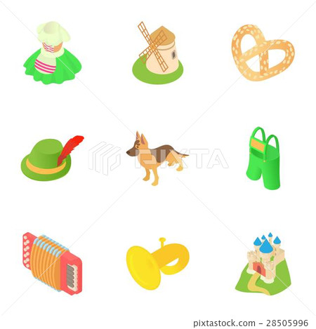 Germany icons set, cartoon style 28505996