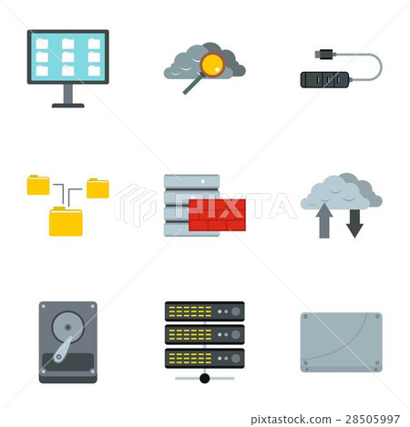 Computer icons set, flat style Computer icons set, flat style 28505997