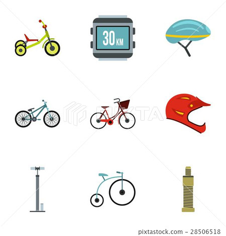 Race cycling icons set, flat style - Stock Illustration [28506518] - PIXTA
