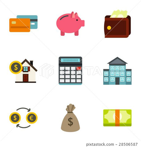 Cash icons set, flat style - Stock Illustration [28506587] - PIXTA