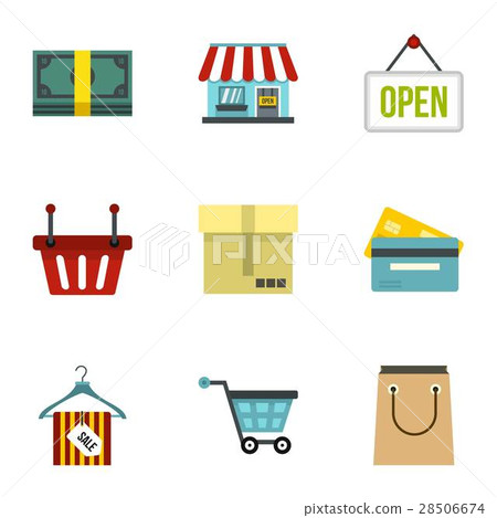 Purchase icons set, flat style - Stock Illustration [28506674] - PIXTA
