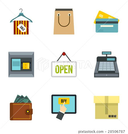 Online purchase icons set, flat style Online purchase icons set, flat style 28506787