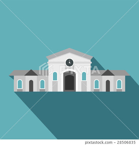 Railway station building icon, flat style Railway station building icon, flat style 28506835