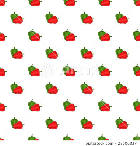 Red and green sweet pepper pattern, cartoon style Red and green sweet pepper pattern, cartoon style 28506837