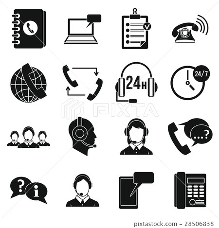 Call center symbols icons set, simple style Call center symbols icons set, simple style 28506838