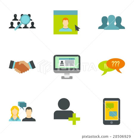 Communication icons set, flat style-插圖素材 [28506929] - PIXTA圖庫