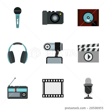 Electronic devices icons set, flat style 28506955