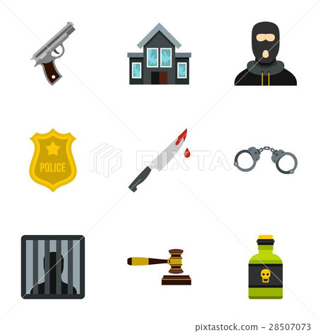 Lawlessness icons set, flat style - Stock Illustration [28507073] - PIXTA