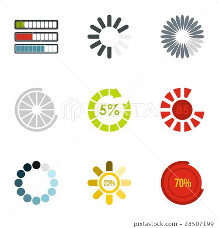 Loading and waiting icons set, flat style Loading and waiting icons set, flat style 28507199