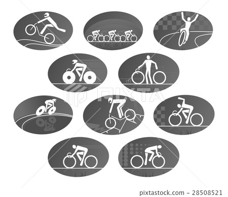 Bicycle cycling race sport vector icons set Bicycle cycling race sport vector icons set 28508521