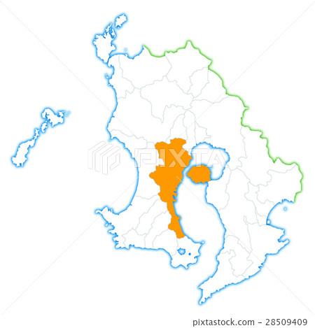 Kagoshima City and Kagoshima Prefecture Map 28509409