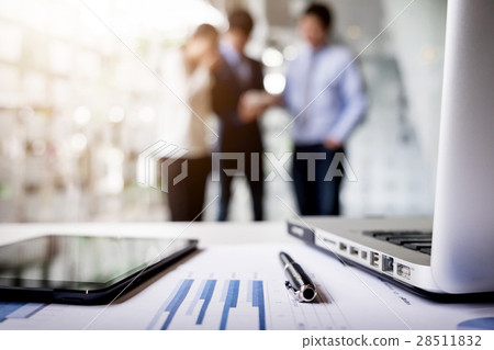 Close-up of business document in touchpad lying on the desk, off Close-up of business document in touchpad lying on the desk, off 28511832