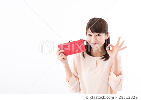 年輕的女士，錢包，好的 28512329