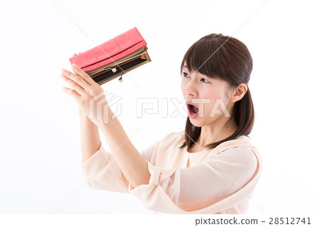 Young lady, wallet, empty, troubled Young lady, wallet, empty, troubled 28512741