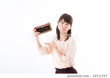 Young lady, wallet, empty, troubled Young lady, wallet, empty, troubled 28512747