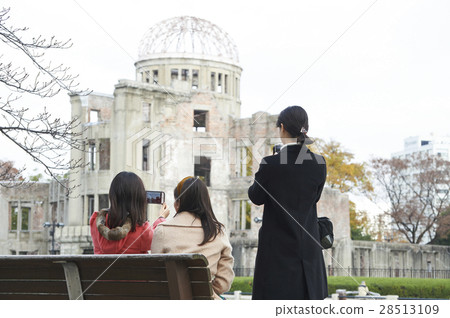 Hiroshima Peace Memorial Park A-Bomb Dome Tourism Women Hiroshima Peace Memorial Park A-Bomb Dome Tourism Women 28513109
