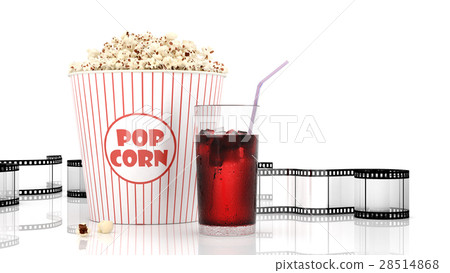 Popcorn and fast food drink. 3Drendering 28514868