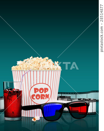 Popcorn and fast food drink. 3Drendering 28514877