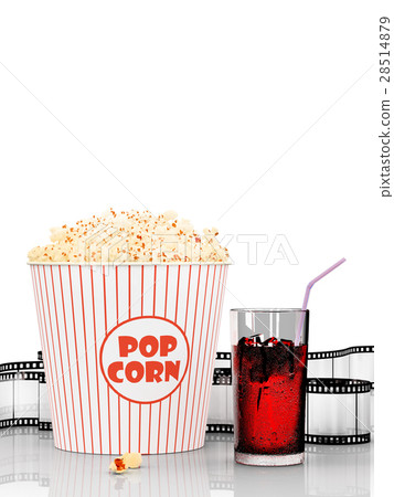 Popcorn and fast food drink. 3Drendering 28514879