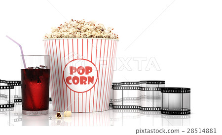 Popcorn and fast food drink. 3Drendering 28514881