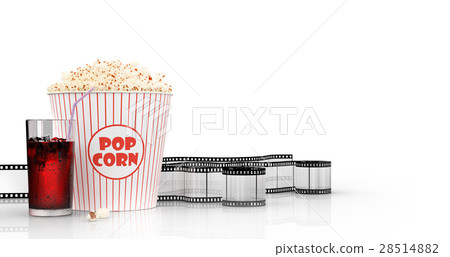 Popcorn and fast food drink. 3Drendering 28514882