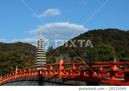 Kyoto Bridge and the thirteenth tower of Uji City, Kyoto Prefecture 28515049