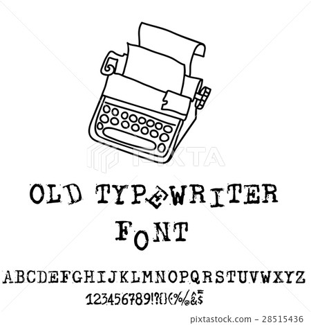 american typewriter font alphabet vector