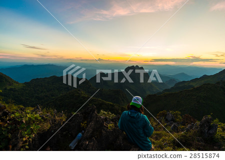 Tourist enjoying with takes pictures from the top 28515874