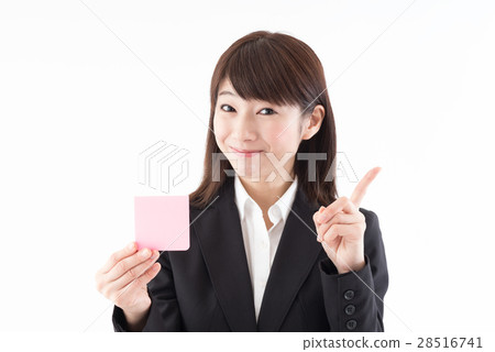 A woman with a sticky note 28516741