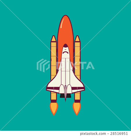 Space Shuttle Launch With Vintage 28516951