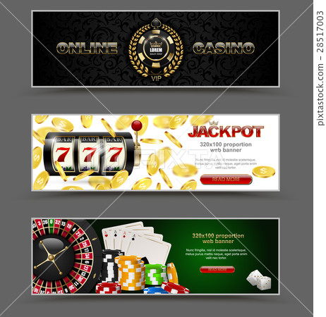 VIP poker luxury horizontal web banner set vector 28517003