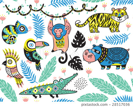 Seamless pattern with tropical animals Seamless pattern with tropical animals 28517036