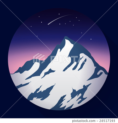 mountain peak at night and Comet icon 28517193